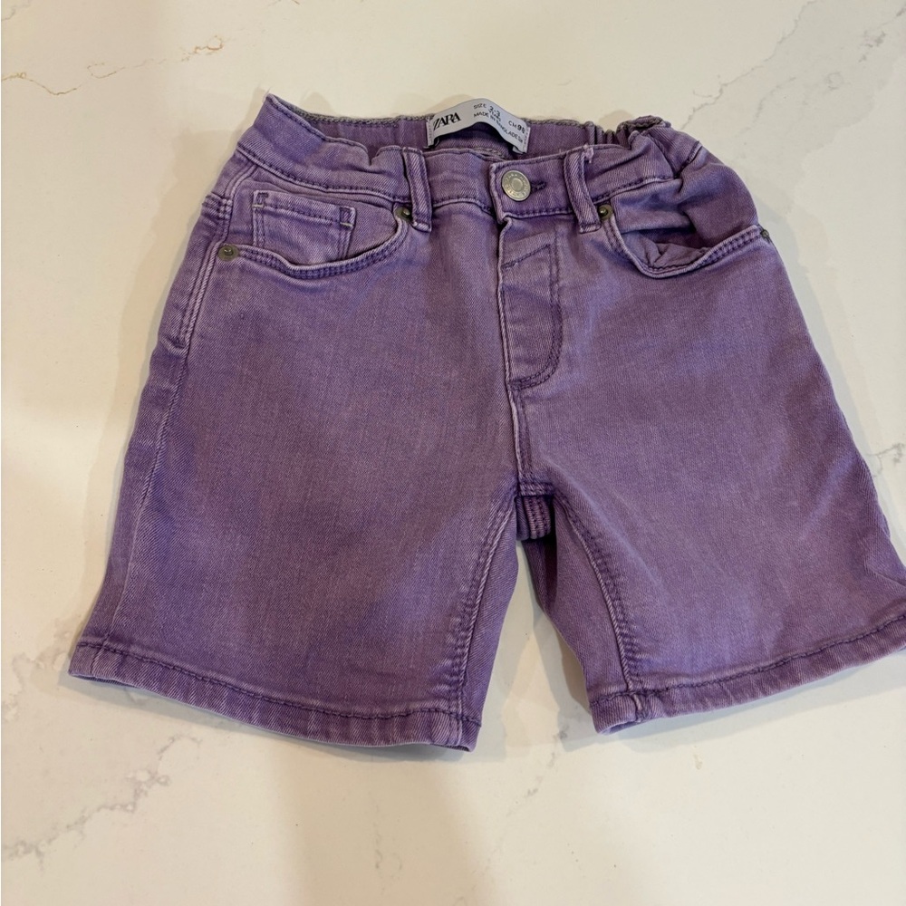 Zara Lavender Denim Shorts